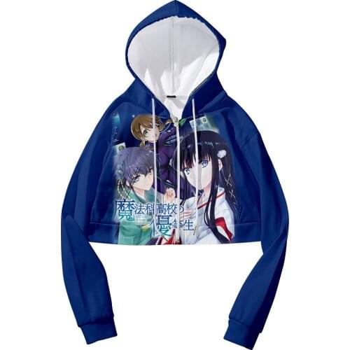 Anime The Irregular at Magic High School 3D Zipper high waist hooded sweatshirt Zip-up Sweatshirt High Street Casual Women