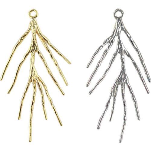 17x41MM 14KGold and 925Silver Color Plated Brass Tree Branch Charms Pendants High Quality For Diy Jewelry Making Acce