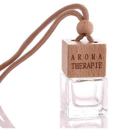 1pc Car Wardrobe Hanging Perfume Pendant Empty Bottle Air Freshener Refillable Glass Bottle For Fragrance Diffuser