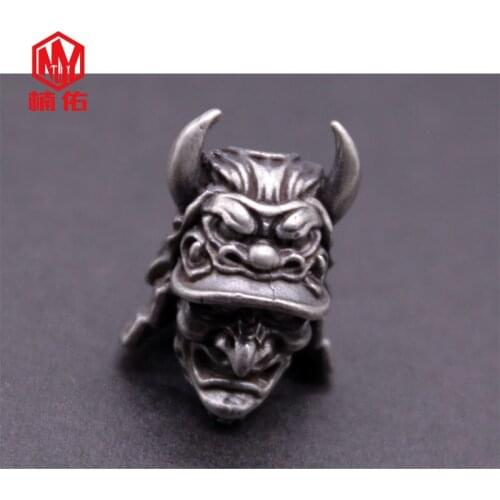 1PCS Samurai Big Nose Officer Paracord Brass Knife Beads Outdoor EDC Tool Accessories Pendant