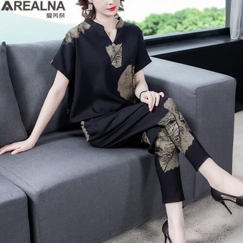 10 color ! Summer Womens Suit Two Piece Set loose print blouse+Harem pants 2 piece sets womens outfits Plus Size Trendy Clothes