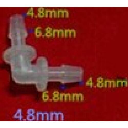 100) 4.8mm Hose Barb Plastic Elbow Adapter Fittings