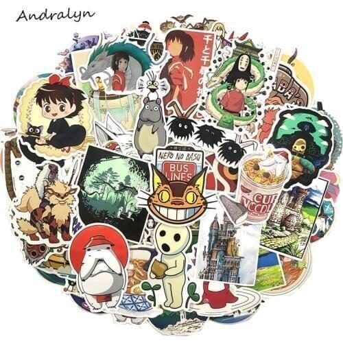 100Pcs/Set Miyazaki Hayao Anime Stickers Cartoon Graffiti Stickers For DIY Luggage Laptop Refrigerator Motorcycle Car Pegatinas