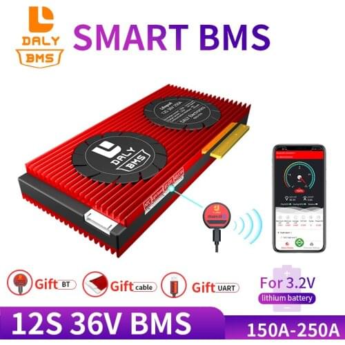 12S LiFePO4 36V 150A 200A 250A 3.2V 18650 pack for lithium ion battery pack Smart Li-ion LiFePO4 LTO Lipo Bluetooth Free
