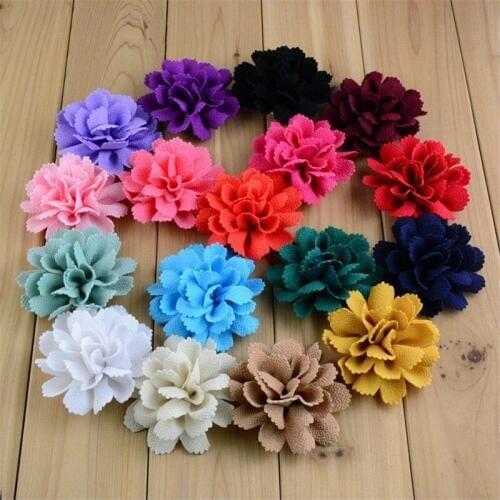 200pcs/lot 17 Color U Pick 3 Inch Handmade Ballerina Chiffon Burlap Flowers Garment Hair Accessories Wholesale Supply FH59