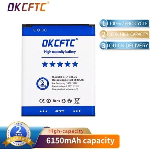 OKCFTC Battery EB-L1G6LLU For Samsung Galaxy S3 i9300 i9308 i747 i535 L710 T999 Replacement Batteries 6150mAh