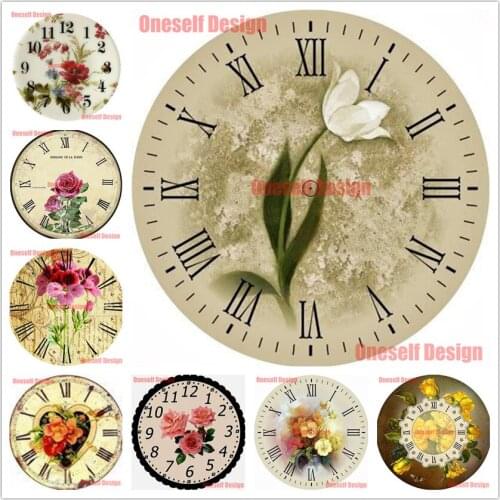 Flower diamond painting 5d with clock 5d diamond embroidery full set diy diamond mosaic sale diamond art kit decoration home