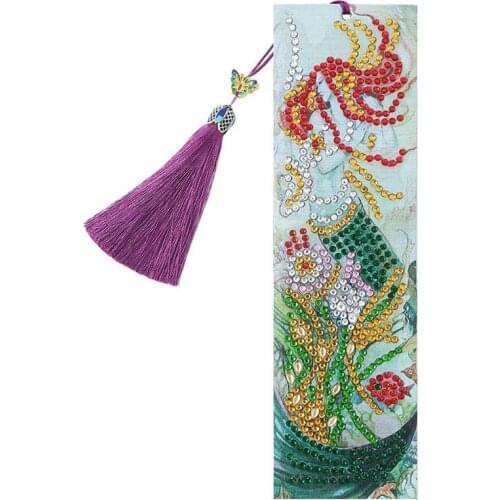 Diamond Painting Book Mark Mandala DIY Special Shaped Leather Bookmarks with Tassel Creative Handmade Craft Gifts for students