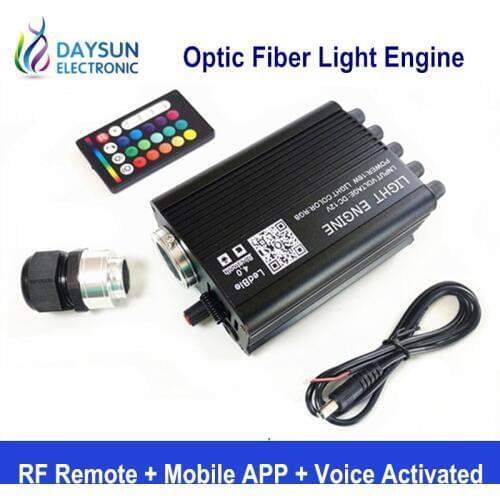 Free Ship Smart Led Light Engine for Optic Fiber Starry + Shooting Star Light Source RGBW RF Remote/Mobile APP/Voice Control