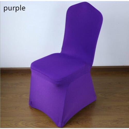 Free Shipping Universal Purple Stretch Polyester Wedding Party Spandex Chair Covers for Weddings Banquet Hotel Decoration Decor
