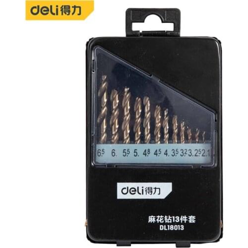 Deli 13PCS Twist Drill Bits 1.5-6.5 mm Wood Metal Tool Mini Drill Bit Set Hand Tools Woodworking Accessories Twist Drill Bit Set