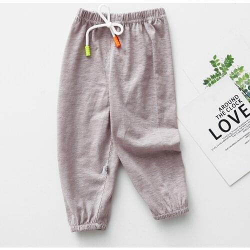Kids Casual Pants Summer Thin Pure Color Girls Sweatpants 100% Cotton Anti-mosquito Pants Kids Autumn Trousers Harem Pants