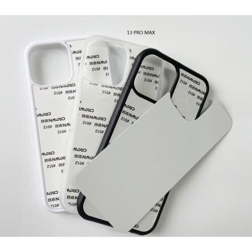 For iphone 12 mini 11 pro Max 2d Rubber TPU sublimation case + blank aluminium metal plate 10pcs/lot
