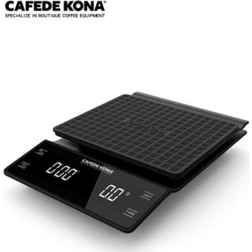 CAFEDE KONA Electronic Scale with Timer 3KG/0.1g Drip Coffee Scales Precision Smart Waterproof Kitchen Scale Food Weight Scales