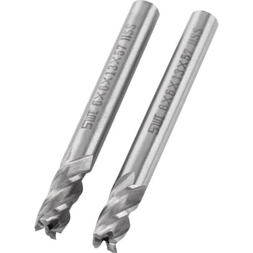2pcs CNC Tools End Mill HSS 6mm 4 Flutes End Mill Metal Cuttting Engraving Milling Machine Bit Cutter Spiral Bit Milling Cutters