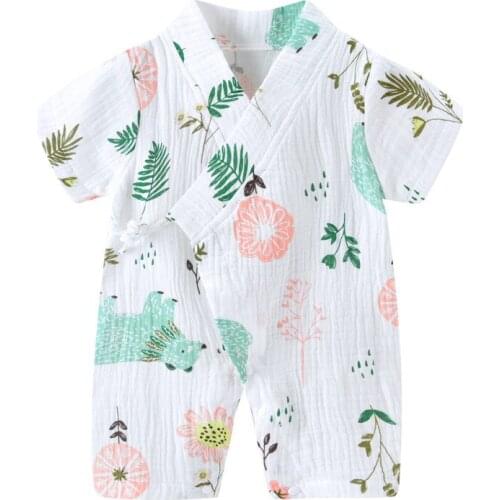 2020 Summer Clothing Newborn Infant Baby Boy Girl Cotton Linen Romper Kimono Jumpsuit Clothes Outfits Sunsuit 0-24M