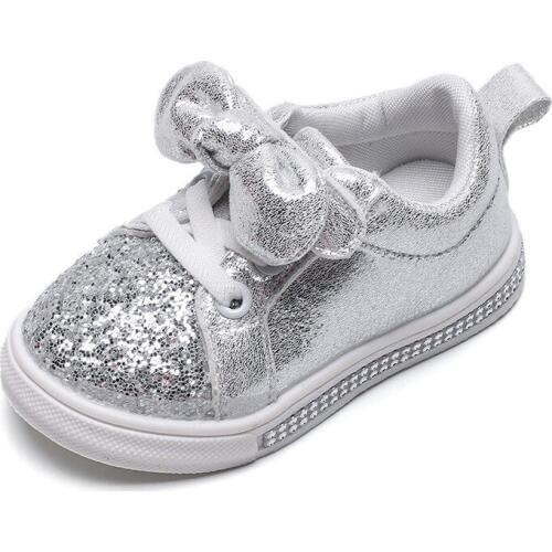 2019 new Fashion Sequin Bow Girls shoes Sneakers Toddler Little Kid Casual Trainers Children Non-Slip Shoes 1 2 3 4 5 6 Year Old