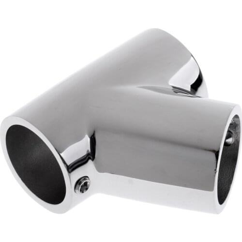 Boat Hand Rail Fitting - 7/8" 1" 60 Degree Tee 316 Marine Stainless Steel