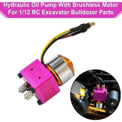 Mini Hydraulic Oil Pump with Brushless Motor For 1/12 RC Excavator Bulldozer Trailer car Parts