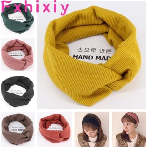 Hot Fashion Winter Adult Hairband Knitted Wool Headbands Turban Headwrap Bandanas Elastic Hair Bands Women Accessories for Girls