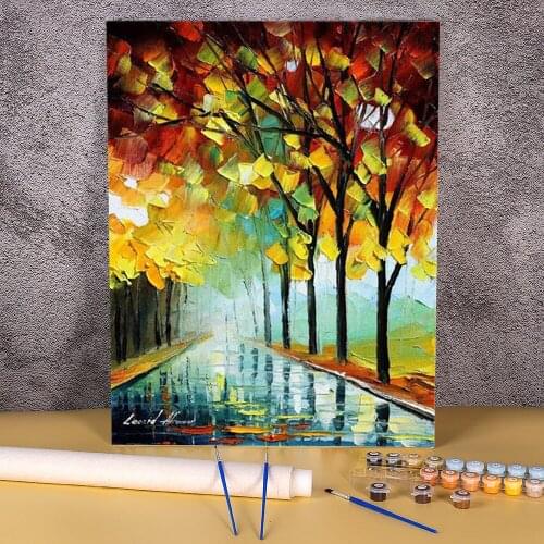 Reflections DIY Painting By Numbers Package Oil Paints 40*50 Canvas Pictures Wall Paintings For Adults Wholesale