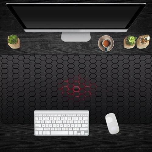 Custom Large Mouse Pad Classic Hexagon Graphics Gaming Mousepad Anti-slip Natural Rubber with Locking Edge Gaming Keyboard Mats