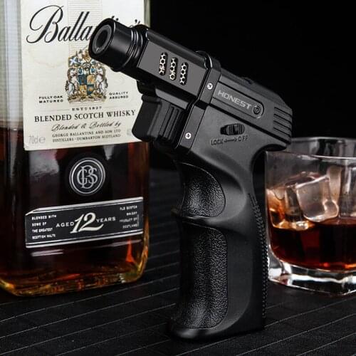 Spray Gun Jet Flame Inflatable Windproof Lighter Torch Camping BBQ Fixed Fire Butane Gas Lighter Outdoor Kitchen Gadgets For Men