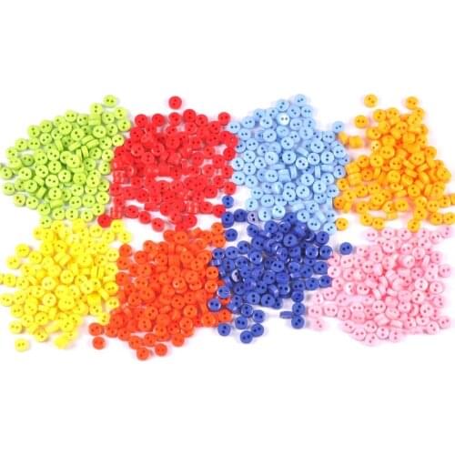 200Pcs Colorful Resin Buttons For Baby Kids Clothes 2 Holes Sewing Scrapbooking Craft Garment DIY Apparel Accessories 6mm