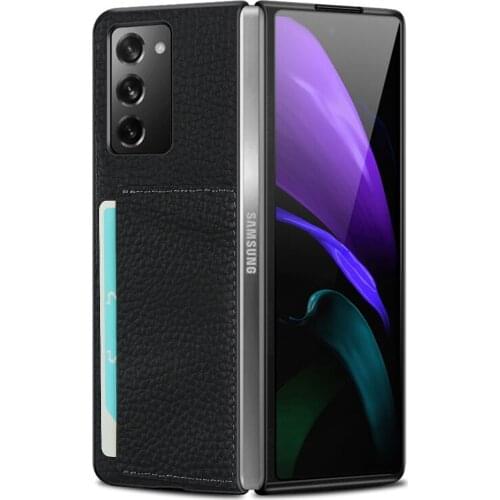 Luxury Genuine Leather Case for Samsung Galaxy Z Fold 2 W21 Full Protection Case Shockproof Flip Cover with Card Slot Holder