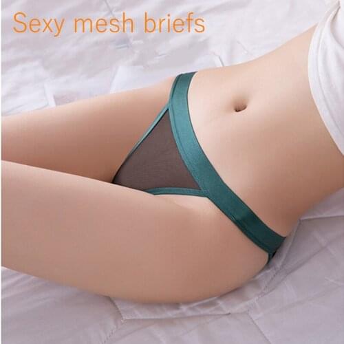 Sexy Mesh Women Underpants Ultra-thin Female Panties Micro-transparent Briefs Fashion Cozy Lingerie Middle Waist Lady Underwear