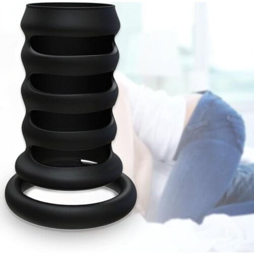 Penis Corrector Safe Longer-lasting Erection Silicone Delay Ejaculation Lock Ring for Male