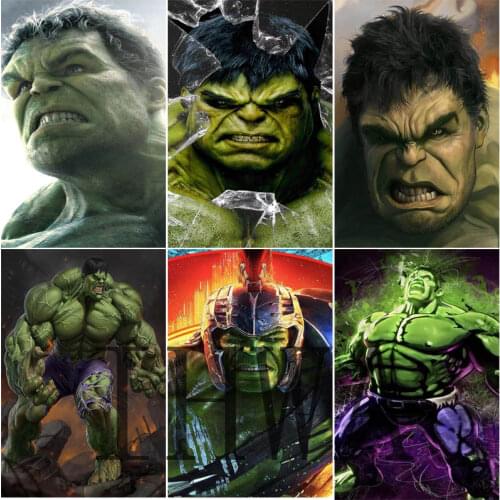 Marvel Superhero Famous Movie Hulk Diamond Painting Avengers Cross Stitch Full Square Round Diamond Embroidery Home Decor
