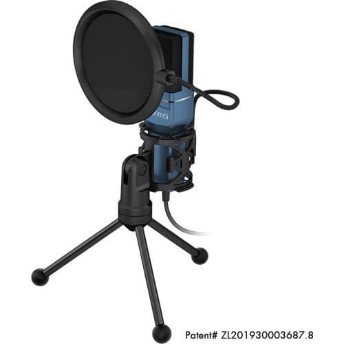 SF-777 FELYBY USB Microphone with Stand and Pop Filter Double Layered Suspension Tripod for PC or Mac YouTube Video Recording