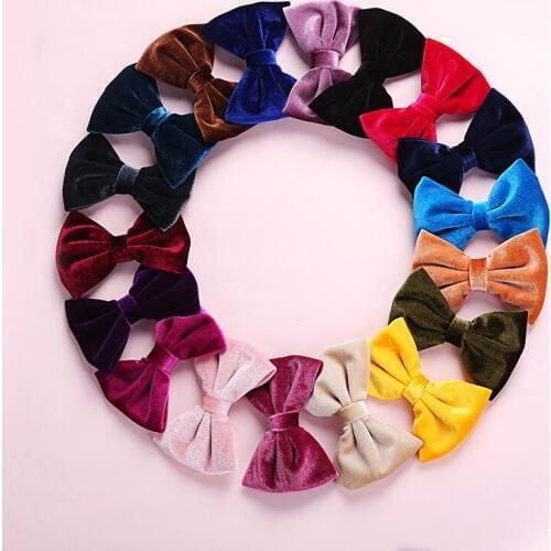 Baby Bows Hair Clips Girls Velvet Hair pins Toddler Party Hairclips Kids Barrette Kid Hairgrips Infant Cute Hair Accessories