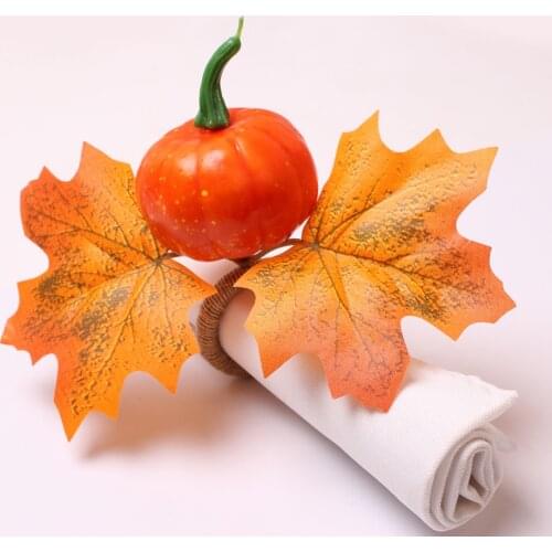 10pcs Maple Pumpkin Napkin Ring Napkin Button