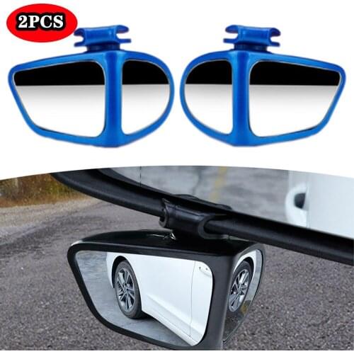 2Pcs 360 Degree Rotatable 2 Side Car Blind Spot Convex Mirror Automibile Exterior Rear View Parking Mirror Safety Accessories