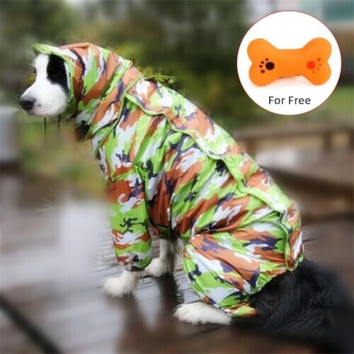2020 Large Pet Dog Waterproof Raincoat Rain Clothes Jumpsuit Big Medium Small Dogs Golden Retriever Outdoor Pets Clothing Coat
