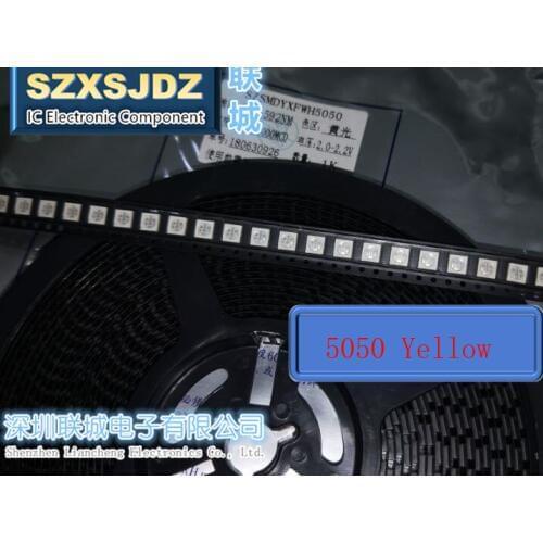 210pcs 5050 SMD LED Chip Yellow Ultra Bright 60mA DC 2V Surface Mount Beads Light Emitting Diode LED Lamp Electronics Components