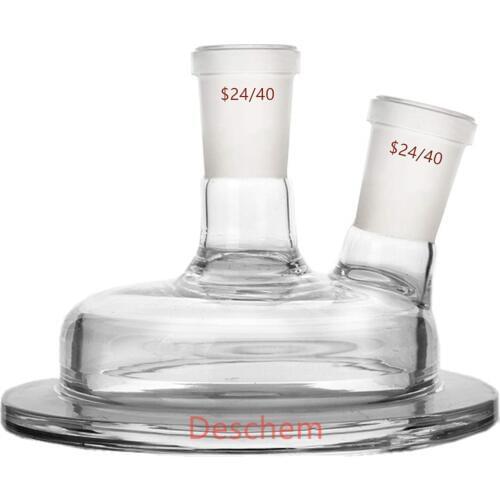 24/40 150mm 2-Neck Glass Reactor Lid Twins Necks Use for Reaction kettlel Lab Glassware