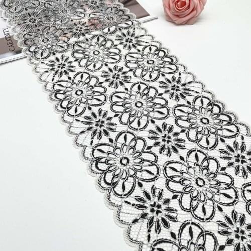 3y/lot Width 7 7/8 inch 20cm Floral Stretch Lace Trims White For Clothing Accessories Dress Sewing Applique Costume Lace Fabrics