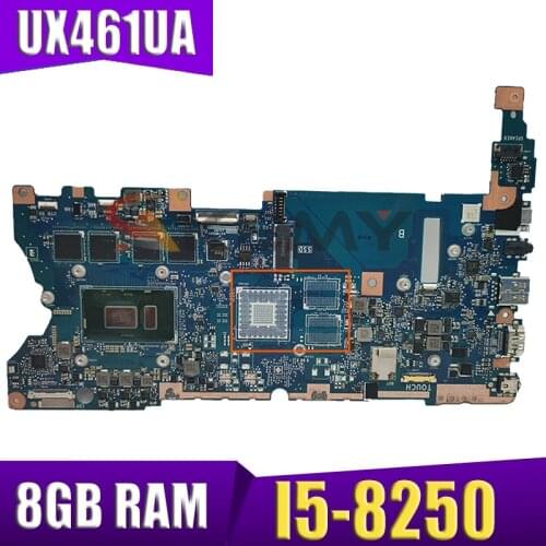 AKemy UX461UA laptop Motherboard I5-8250 CPU 8GB RAM Mainboard REV2.1 For ASUS UX461UN UX461 UX461U UX461UA Motherboard