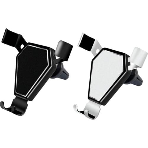 Car Phone Holder Air Vent Mount Alloy Gravity Clip Mobile Phone Mount No Magnetic Automatic Clamping For Car Interior Accessory