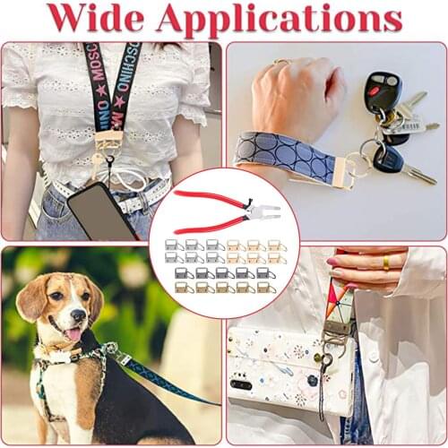 KeyFob Hardware Set, 22pcs Key Fob Hardware 1 Inch with Key Fob Pliers for Wristlet Keychain, Key Lanyard and Key Chain Making