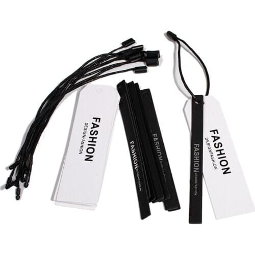 10 Sets Paper Label Tags Rectangle Black & White Message for Garment Clothing DIY Supplies Paper Tags 11.8x1cm 11.5x3.3cm