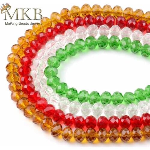 Wholesale Assorted Faceted Crystal Rondelle Beads For Jewelry Making 4 6 8 10 12mm Pick Size Spacer Beads diy bracelet Necklace