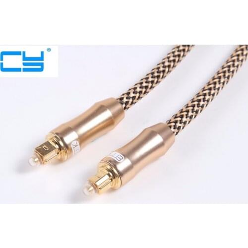 OD6.0mm Digital Optical Gold Fiber Optic TosLink Cape Audio Wire 1/1.5/1.8/3/5/8/8/10/15/20/25/30/meters