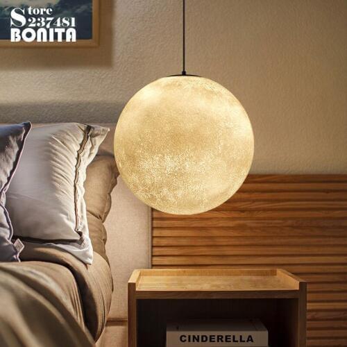 Design Lamp Pendant Lighting Moon Planet Cord Pendant Lamp Glowing Ball Hanging Lamp