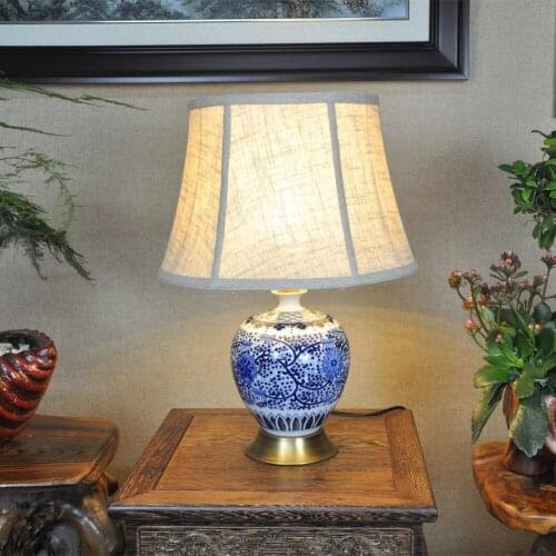 Art Chinese porcelain ceramic table lamp bedroom living room wedding table lamp Jingdezhen table lamp kids