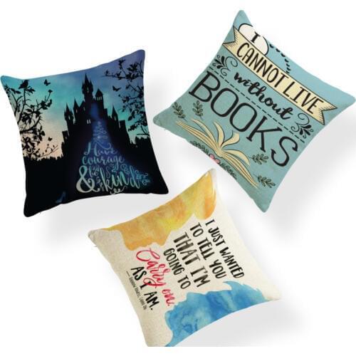 Personalized Pillowcases Human Alphabet King Seat Deer Book Castle Sofa Decorative Cushion Cover Polyester Linen Rest Pillow