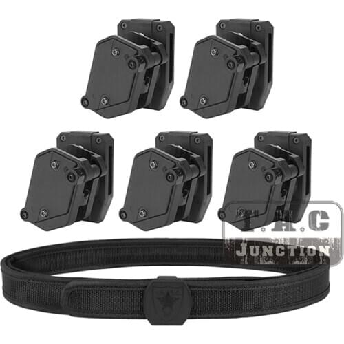 IPSC USPSA IDPA Competition High Speed Shooting Inner & Outer 1.5" Belt 5x Multi-Angle Speed Pistol Magazine Pouch Mag Holster